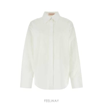 Valentino [X45]�߷�Ƽ�� ����ٴ� 3B0AB5L25DN 001 ���� ���� ���� ����콺 White poplin sh[X45]�߷�Ƽ�� ����ٴ� 3B0AB5L25DN 001 ���� ���� ���� 