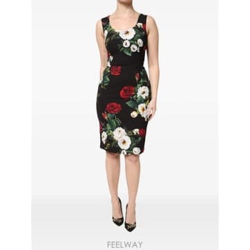 Dolce&Gabbana 26 FW ��ü�ذ��ٳ� �÷η� ����Ʈ �μҸ� �̵� �巹�� DR81504 TP45569545026 FW ��ü�ذ��ٳ� �÷η� ����Ʈ �μҸ� �̵� �巹�� DR