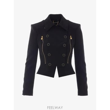 26 FW Elisabetta Franchi 더블 브레스티드 러플 재킷 GI26966E2 TP45906604