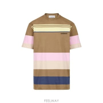 26 FW 아이스버그 스트라이프 로고 자수 티셔츠 F073624A TP458163140