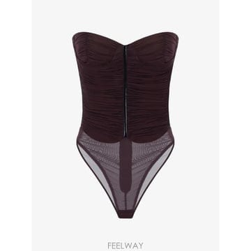 26 FW Elisabetta Franchi 스트레치 저지 패브릭 바디수트 BO05367E2 TP458509