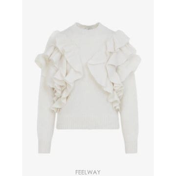 26 FW Elisabetta Franchi 러플 니트 스웨터 MK42T67E2 TP459259340