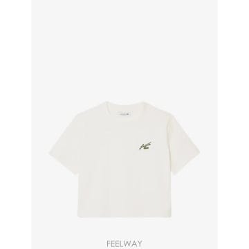 26 FW 라코스테 로고 아플리케 크롭 티셔츠 TF0224 TP459369248