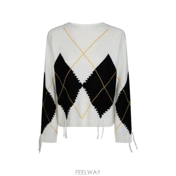 26 FW PINKO 맥시 다이아몬드 울 앤 캐시미어 스웨터 107377A3JE TP459258934