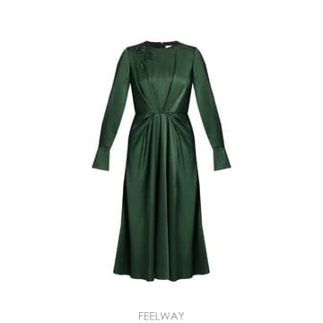 26 FW 에르뎀 satin seersucker draped dress PF26D752223021 TP455