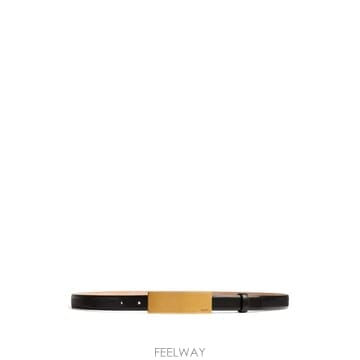 26 FW 카이트 베를린 앤티크 골드톤 블랙 레더 벨트 10187763200 TP455815141