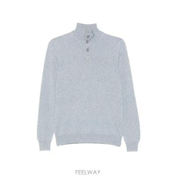 26 FW Fedeli 하이 넥 버튼 폴로 셔츠 MU008168 TP458650184