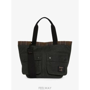 26 FW 바버 Field tartan trim pocket detail tote bag UBA0776SG9