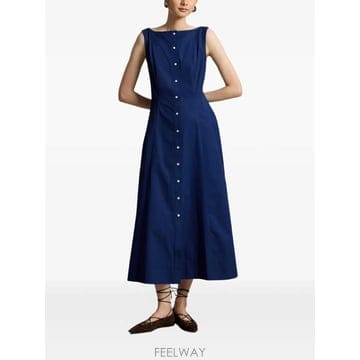 Ralph Lauren 26 FW ���� �����η� ��Ʈ �� ��ư �ƽ� �巹�� 211B17477001 TP45516015326 FW ���� �����η� ��Ʈ �� ��ư �ƽ� �巹�� 211B17477