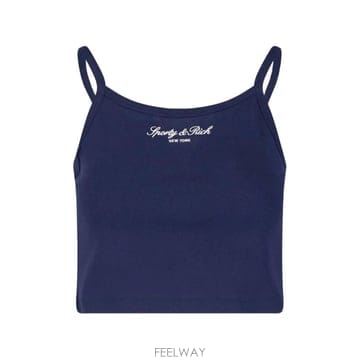 26 FW 스포티앤리치 로고 프린트 크롭 캐미솔 탑 TO10873329BL106 TP459201529