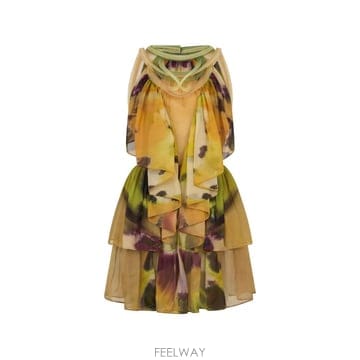 Alberta Ferretti 26 FW �˺���Ÿ�䷹Ƽ �÷η� ����Ʈ ���� �̴� �巹�� A04640142 TP45633820626 FW �˺���Ÿ�䷹Ƽ �÷η� ����Ʈ ���� �̴� �巹�� A0