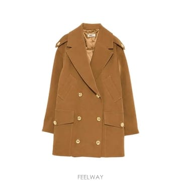 26 FW Elisabetta Franchi 에폴렛 더블 브레스티드 코트 CP00766E2 TP4590573