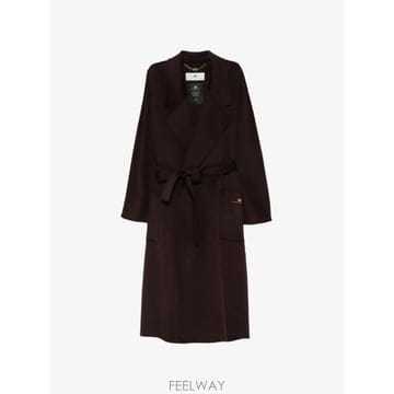 26 FW Elisabetta Franchi 벨트 로고 장식 코트 CP01D66E2 TP457846878