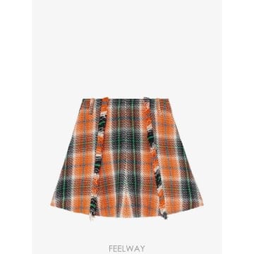 가니 체크 울 스커트