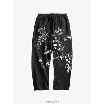 26 FW 안티소셜소셜클럽 일러스트 프린트 트랙팬츠 ILLUSTRATEDSWEATS TP458488484
