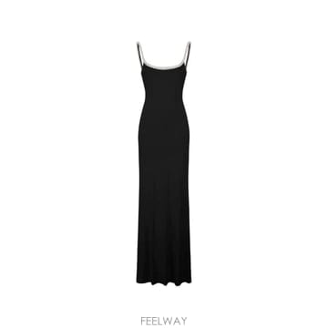 26 FW Elisabetta Franchi 크리스털 장식 이브닝 드레스 AR92J67E2 TP4579018