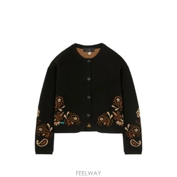 26 FW 알라누이 아일랜드 루츠 페이즐리 자카드 니트 가디건 LWHQ032E26KNI0021061 TP45