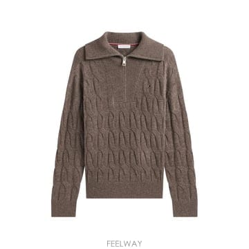 26 FW 타미힐피거 cable knit quarter zip sweater WW0WW46425 TP4592