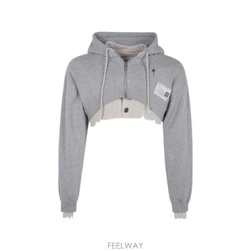 26 FW 메종미하라야스히로 크롭 레이어드 후드티 B15PK582 TP458952626