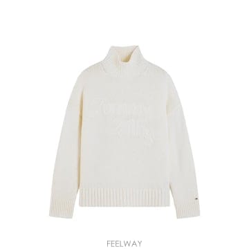26 FW 타미힐피거 Heritage logo embroidered mock neck sweater WW0W