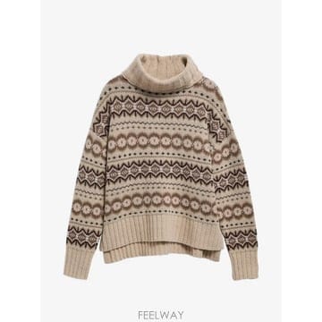 26 FW 바버 Helen fair isle roll neck jumper LKN1560CR52 TP4592