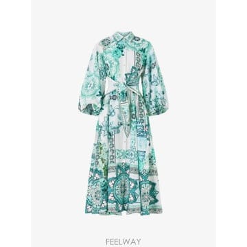 | Other Brand | 26 FW Camilla printed bubble sleeve shirt midi dress 40701 T26 FW Camilla printed bubble sleeve shirt midi dress 4