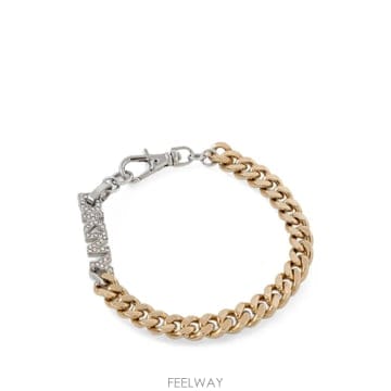 26 FW 디케이앤와이 폴라 로고 장식 커브 체인 브레이슬릿 04B00389 TP457300612