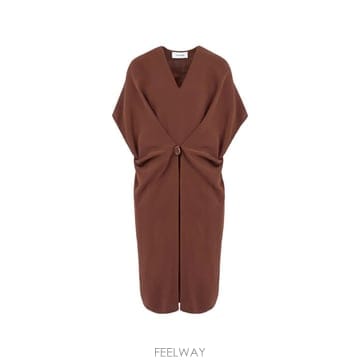 26 FW 이브살로몬 드레이프 실크 크레이프 미디 드레스 26WYR04508CRSO TP459170977