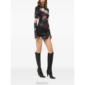 Roberto Cavalli 26 FW �κ����� ī�߸� �÷η� ����Ʈ ���� �� �̴� �巹�� XWT142LNT77 TP45904997326 FW �κ����� ī�߸� �÷η� ����Ʈ ���� �� �̴� �巹