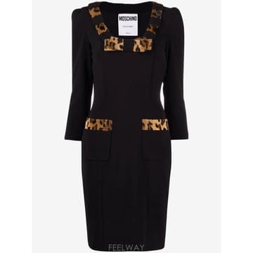 Moschino 26 FW ��Ű�� �����ĵ� Ʈ���� ���� ������ �巹�� A04065524 TP45904974426 FW ��Ű�� �����ĵ� Ʈ���� ���� ������ �巹�� A040