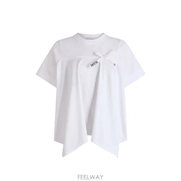 26 FW 파투 드레이프 보우 디테일 티셔츠 JE2599990001W TP455653949
