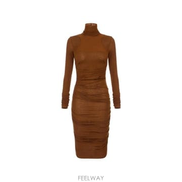 26 FW Elisabetta Franchi 경량 저지 패브릭 드레스 AB02B66E2 TP456042542