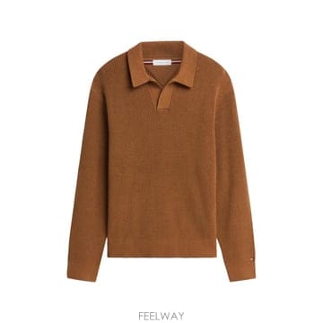 26 FW 타미힐피거 ribbed knit polo collar sweater MW0MW42804 TP459