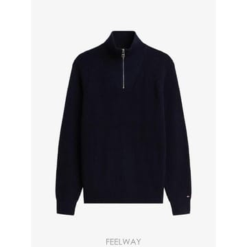 26 FW 타미힐피거 ribbed knit quarter zip sweater MW0MW42531 TP459