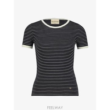 Valentino 26 FW �߷�Ƽ�� ����ٴ� VLogo Signature striped T shirt BKC75LADE TP26 FW �߷�Ƽ�� ����ٴ� VLogo Signature striped T shir