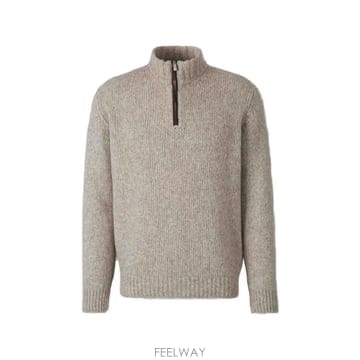 26 FW Fedeli 쿼터 지퍼 골지 니트 스웨터 MU006573 TP458465382