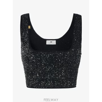 26 FW Elisabetta Franchi 시퀸 니트 탑 TK78A66E2 TP456913090