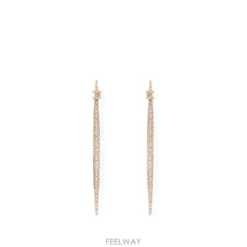 26 FW Elisabetta Franchi 크리스털 장식 드롭 이어링 OR25A66E2 TP45629051