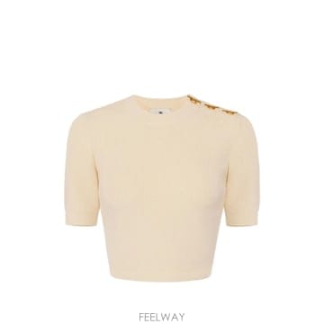 26 FW Elisabetta Franchi 골지 니트 티셔츠 MK02S66E2 TP456644328