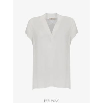 26 FW 에르노 V넥 반소매 블라우스 BL000046D12884 TP458096941