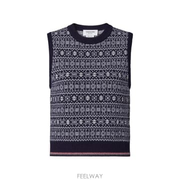 26 FW 톰브라운 메리노 울 자카드 스노우플레이크 셸 탑 FKV240AY1007 TP457773535