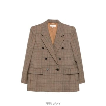 26 FW 끌로에 체크 울 더블 브레스티드 테일러드 재킷 CH26AVE78164 TP457055869