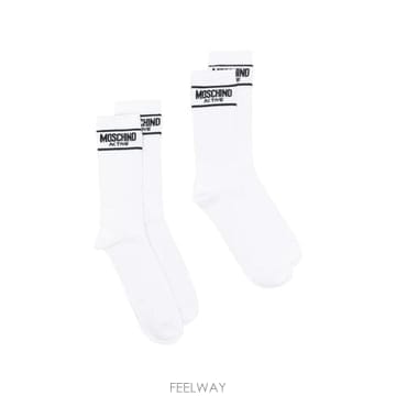 26 FW 모스키노 로고 인타르시아 골지 니트 양말 세트 2p A34014480 TP459217789