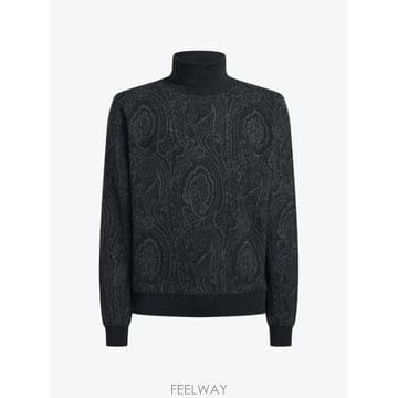 26 FW 에트로 아르니카 모티프 울 혼방 자카드 터틀 넥 탑 MRKF0067AQ12XN0702 TP4591