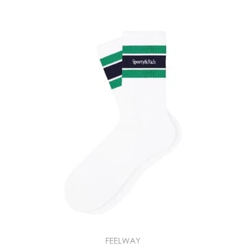 26 FW 스포티앤리치 로고 자수 스트라이프 양말 AC00473300WH84 TP459217738