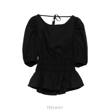 26 FW PINKO 조안드라 스모킹 퍼프 소매 탑 106525A35Q TP457021252