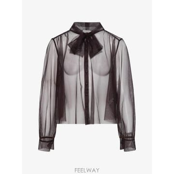 26 FW Forte Forte 시스루 타이 넥 셔츠 15389MYSHIRT TP459283383