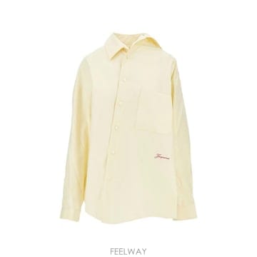 26 FW 쟈크뮈스 로고 자수 비대칭 셔츠 SHW00086AW00553 TP459283125