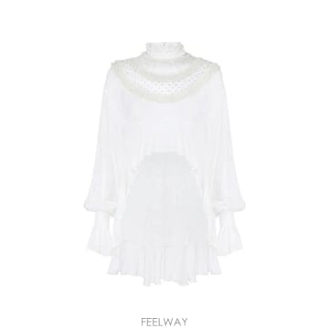 26 FW Elisabetta Franchi 비스코스 조젯 주름 블라우스 CA20367E2 TP4591737