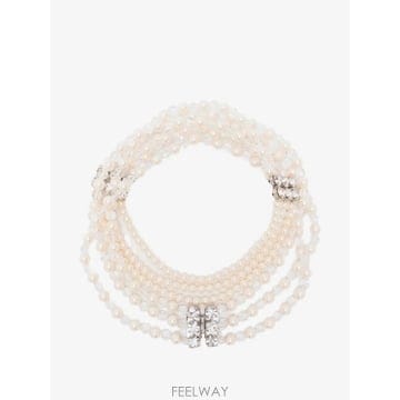 26 FW 알렉산드라리치 크리스털 장식 트리플 스트랜드 네크리스 FABA3374J0348 TP45678010